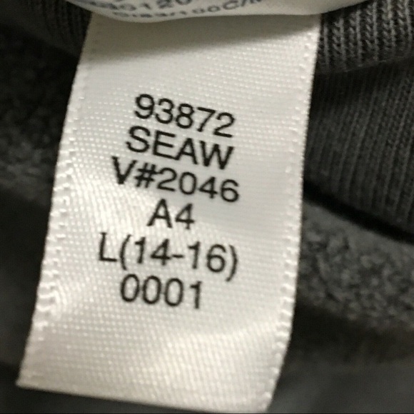 Boy’s LANDS END Size L (14-16) Sea Wash Gray Hoodie Sweatshirt - Picture 6 of 6